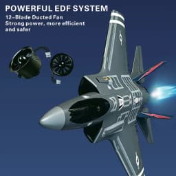 F‑35 Lightning RC Aircraft 40MM Ducted‑Fan Durable EPP 6‑Axis Gyro System 2.4G One‑Click Aerobatic Flight 4CH Glider RTF