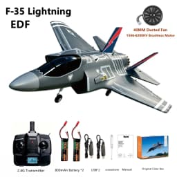 F‑35 Lightning RC Aircraft 40MM Ducted‑Fan Durable EPP 6‑Axis Gyro System 2.4G One‑Click Aerobatic Flight 4CH Glider RTF