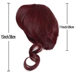 Megara Costume for Women Synthetic Fiber Megara Dark Red Wig - Cherry Red Ponytail for Meg Hercules Costume Cosplay Accessories