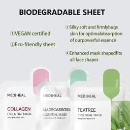 Mediheal Essential Mask 10EA & 4EA,Thin Tencel Mask Sheet,Multi-Solution Repair Mask,Korean Skincare,K-Beauty,Korean Makeup
