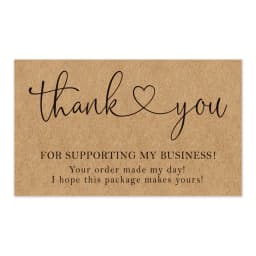 50pcs Natural Kraft Paper Thank You Cards for Small Business Appreciation Enterprise Thank You For Your Order Card Greeting Card