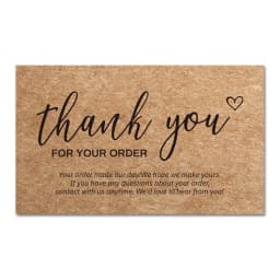 50pcs Natural Kraft Paper Thank You Cards for Small Business Appreciation Enterprise Thank You For Your Order Card Greeting Card