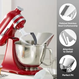 Pouring Chute for KitchenAid Stand Mixer Stainless Steel Bowl, Premium Stainless Steel for Kitchen Aid Accessories and Attachmen