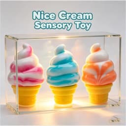 New Schylling Needoh Ice Cream Sensory Toy, Squeeze Stress Relief Blocks, Stress Reduction, Puzzle Solving Emotional Regulation