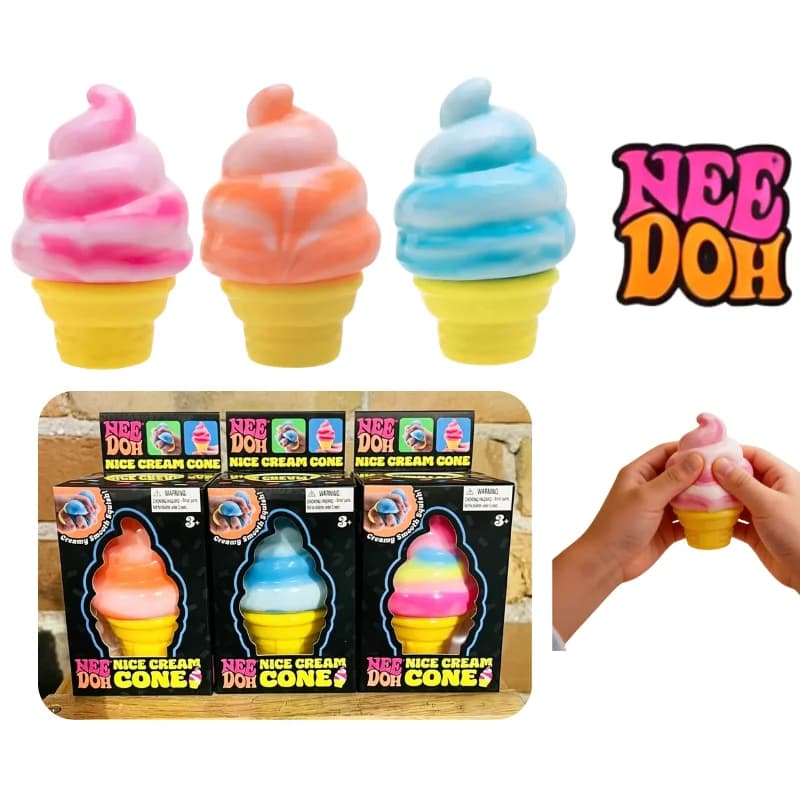 New Schylling Needoh Ice Cream Sensory Toy, Squeeze Stress Relief Blocks, Stress Reduction, Puzzle Solving Emotional Regulation