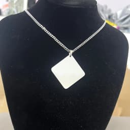 10pcs Lot Stainless Steel Cuban Chain Necklace with 30mm Square Pendant For Men Neck Jewelry Hand Chains Male Gift