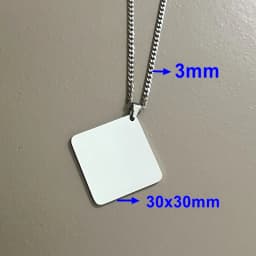10pcs Lot Stainless Steel Cuban Chain Necklace with 30mm Square Pendant For Men Neck Jewelry Hand Chains Male Gift