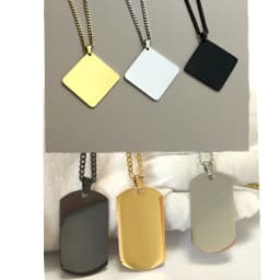 10pcs Lot Stainless Steel Cuban Chain Necklace with 30mm Square Pendant For Men Neck Jewelry Hand Chains Male Gift