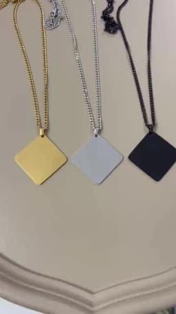 10pcs Lot Stainless Steel Cuban Chain Necklace with 30mm Square Pendant For Men Neck Jewelry Hand Chains Male Gift