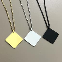 10pcs Lot Stainless Steel Cuban Chain Necklace with 30mm Square Pendant For Men Neck Jewelry Hand Chains Male Gift