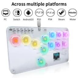 RGB Arcade Hitbox Keyboard Arcade Fightstick Controller For PS4/PS5/Switch Arcade Hitbox For XBox/Switch/Steam Arcade Fighting