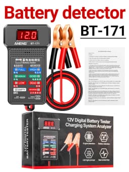 ANENG BT-171 12V Automotive Battery Tester Buzzing Alarm Reverse Connection Protection Automotive Battery Quality Testing Tool