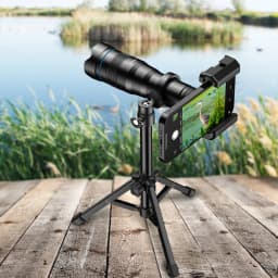 APEXEL 4K 36X Monocular Telescope Zoom Telephoto Lens for Phone with Metal Bracket Universal Clip for Shoot Birds/the Moon/Game