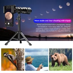APEXEL 4K 36X Monocular Telescope Zoom Telephoto Lens for Phone with Metal Bracket Universal Clip for Shoot Birds/the Moon/Game