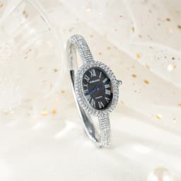 New Luxury Elegant Ladies' Bracelet Wrist Watch Roman Numeral Inlaid Rhinestones Oval Waterproof Women's Quartz Watch Reloj