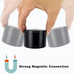 Black 4 Layers Aluminium Herb and Spice Grinder 40mm Grinder Metal with Scraper Portable Food Mill Zinc Alloy Smooth Grinding