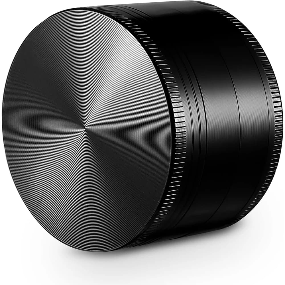 Black 4 Layers Aluminium Herb and Spice Grinder 40mm Grinder Metal with Scraper Portable Food Mill Zinc Alloy Smooth Grinding