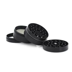Black 4 Layers Aluminium Herb and Spice Grinder 40mm Grinder Metal with Scraper Portable Food Mill Zinc Alloy Smooth Grinding