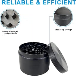 Black 4 Layers Aluminium Herb and Spice Grinder 40mm Grinder Metal with Scraper Portable Food Mill Zinc Alloy Smooth Grinding