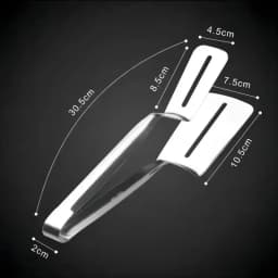 Stainless Steel Double-Sided Shovel Clip Anti-Scald BBq Barbecue Tong Fried Steak Shovel Fried Fish Shovel Vegetable Clamp Tool