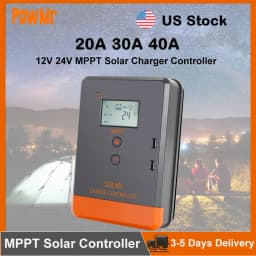 US Stock 20A 30A 40A Solar Charger Controller 12V 24V Solar Regulator LCD Display Fit LifePo4 Batteria for Home RV Boat Camp
