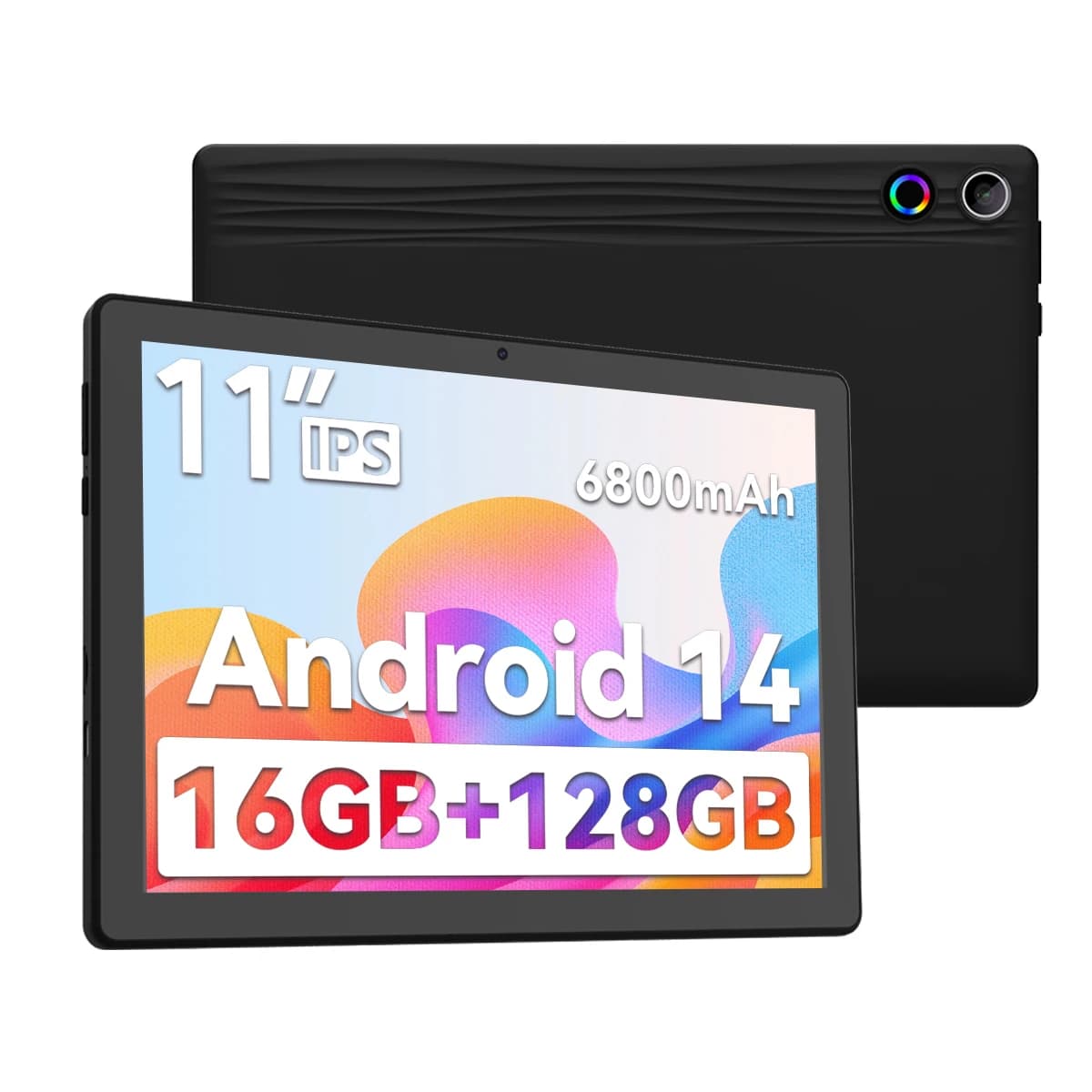 `11 Inch A7 Tablet PC Android14 Octa‑Core A523 16GB(4+12GB Virtual) 128GB ROM Widevine L1 Face ID Unlock WiFi6 6800mAh Dual Speaker Gaming Study Tablet With Charger`