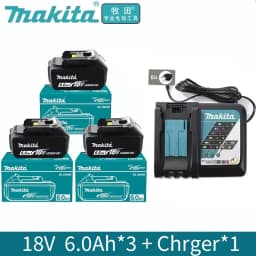 Makita 18V Tool Battery, 18650 Rechargeable Cells, Compatible with Makita 18V Power Tools, Delivers Long‑Lasting Runtime