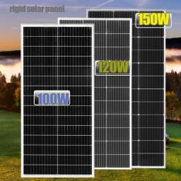 BOGUANG Rigid Solar Panel Glass Solar Cell Power 100W | 120W | 150W Charger for 12V Battery Home Car RV Yachts Golf Carts Etc.