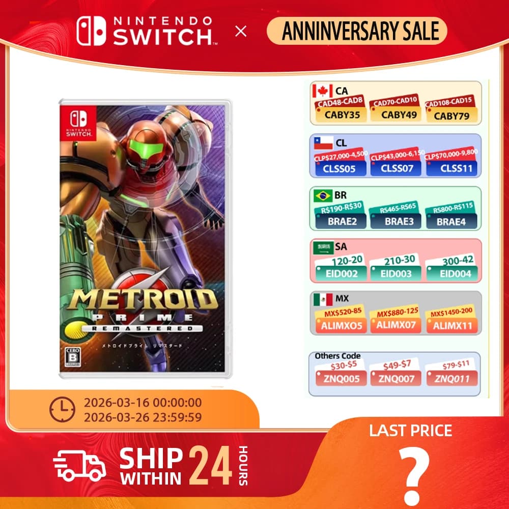 100% Original Metroid Prime Remastered Nintendo Switch Game Deals Physical for Nintendo Switch OLED Lite Game Console
