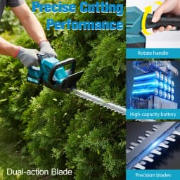 XYSD 20'' Hedge Trimmer Cordless, 3000rpm Electric Hedge Trimmer, with Battery, 180° Rotatable Head for Yard, Garden, Lawn Care