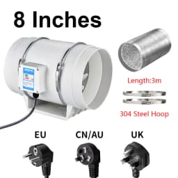 4 5 6 8 Inch 220V Exhaust Fans Home Inline Pipe Duct Extractor Ventilation Kitchen Toilet Air Clean Ventilator Diagonal Flow Fan
