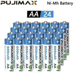 PUJIMAX 1.2V AA 800mAh Nickel-Metal Hydride Rechargeable Battery, With a Rechargeable Cycle Count of Up to 1200 Times, Providing