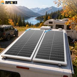 RVPOZWER 100W 12V Solar Panel 12BB Monocrystalline High Efficiency Module for Roof Mount Off Grid Power System Wholesale