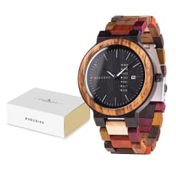 BOBO BIRD Wood Watch Men Women Quartz Week Date Couple Timepiece Colorful Wooden Band Logo Customize Gift Box Wholesale Dropship