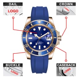 Corgeut 40mm Corgeut Men's Two Tone Gold Mechanical Automatic Wristwatch NH35 Movement 100M Waterproof Sapphire Glass - Reloj