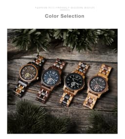 Wooden Men's Watches BOBOBIRD New Fashion Japanese Movement Quartz Wristwatch Week Date Display Custom Name Brand Great Gift