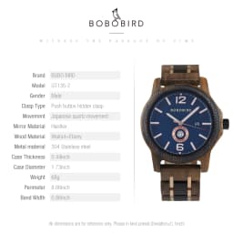 Wooden Men's Watches BOBOBIRD New Fashion Japanese Movement Quartz Wristwatch Week Date Display Custom Name Brand Great Gift