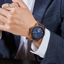 Wooden Men's Watches BOBOBIRD New Fashion Japanese Movement Quartz Wristwatch Week Date Display Custom Name Brand Great Gift