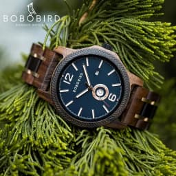 Wooden Men's Watches BOBOBIRD New Fashion Japanese Movement Quartz Wristwatch Week Date Display Custom Name Brand Great Gift