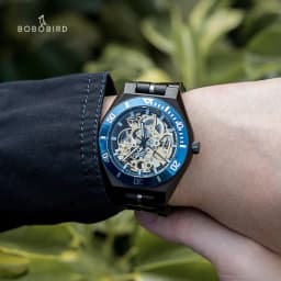 BOBO BIRD Wooden Mechanical Watch Men Luxury Automatic Wristwatch Reloj Mecanico Luminous Timepiece Custom Logo Great Gift Box