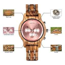 Women's Watch BOBO BIRD Ladies Watches Wood Metal Chronograph Wristwatch Customize Logo Christmas Gift Box Relogio Dropshipping