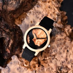 Engraved Wooden Watch With Leather Strap Japanese Movement Custom Watch Minimalist Watches For Men Personalized anniversary gift