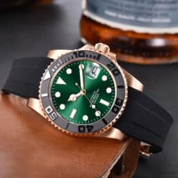 Custom Logo Luxury Sapphire Crystal NH35 Miyota Automatic Mechanical Watch Rose Men's Watch 10Bar Swimming Date Male Clock