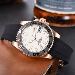 Custom Logo Luxury Sapphire Crystal NH35 Miyota Automatic Mechanical Watch Rose Men's Watch 10Bar Swimming Date Male Clock