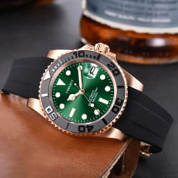 Custom Logo Luxury Sapphire Crystal NH35 Miyota Automatic Mechanical Watch Rose Men's Watch 10Bar Swimming Date Male Clock