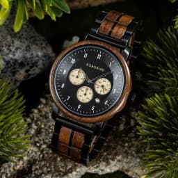Top Luxury Men's Wooden Watch BOBO BIRD Japanese Movement New Quartz Wristwatch Golden Chronograph Watch Military Timepieces