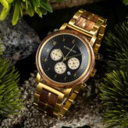 Top Luxury Men's Wooden Watch BOBO BIRD Japanese Movement New Quartz Wristwatch Golden Chronograph Watch Military Timepieces