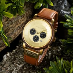 Top Luxury Men's Wooden Watch BOBO BIRD Japanese Movement New Quartz Wristwatch Golden Chronograph Watch Military Timepieces