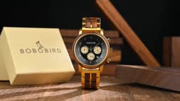 Top Luxury Men's Wooden Watch BOBO BIRD Japanese Movement New Quartz Wristwatch Golden Chronograph Watch Military Timepieces