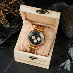 Top Luxury Men's Wooden Watch BOBO BIRD Japanese Movement New Quartz Wristwatch Golden Chronograph Watch Military Timepieces